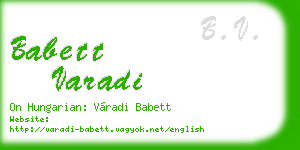 babett varadi business card
